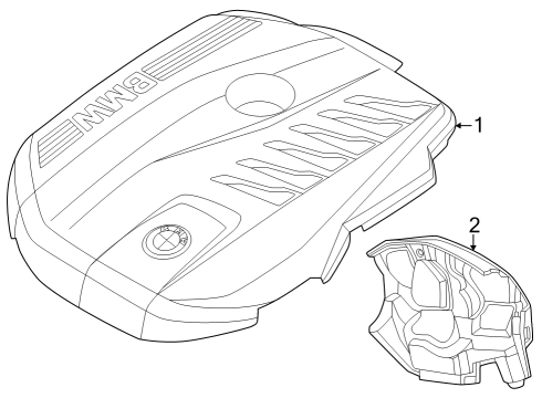 2024 BMW 750e xDrive Engine Appearance Cover Diagram 1