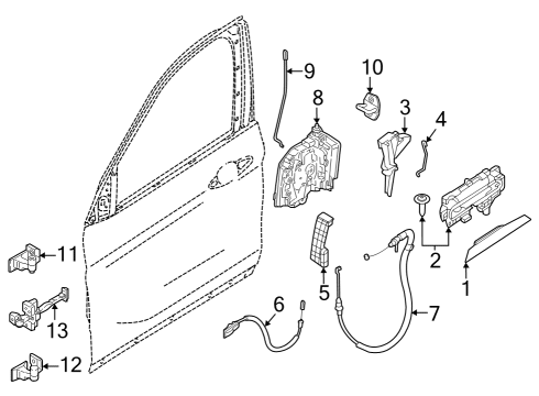 2023 BMW X1 BET?TIGUNGSSTANGE T?R VORN Diagram for 51219879340