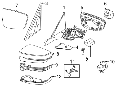 2024 BMW M8 Outside Mirrors Diagram