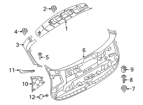 2023 BMW X2 Interior Trim - Lift Gate Diagram