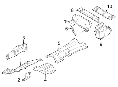 2024 BMW 750e xDrive Heat Shields Diagram