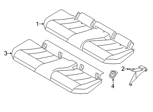 2022 BMW 228i Gran Coupe Rear Seat Components Diagram 3