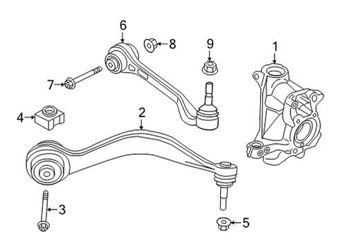 2021 BMW M4 Front Suspension, Lower Control Arm, Ride Control, Stabilizer Bar, Suspension Components Diagram 2