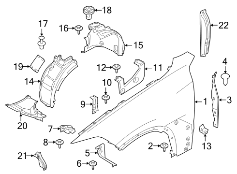 2021 BMW X7 Fender & Components Diagram