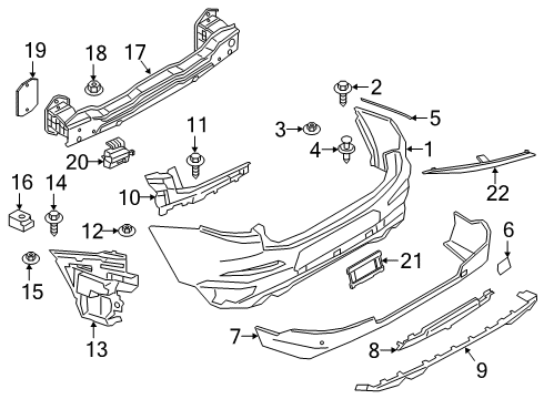 2021 BMW X4 M Bumper & Components - Rear Diagram 3