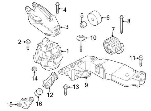 2022 BMW M240i xDrive Engine & Trans Mounting Diagram