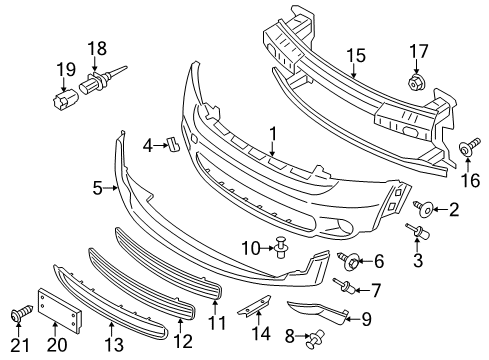 Panel, Bumper, Primed, Front Diagram for 51119807196