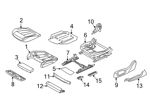 2022 BMW 750i xDrive Driver Seat Components Diagram 3