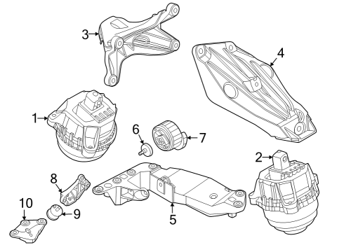 2023 BMW X3 M Engine & Trans Mounting Diagram 3