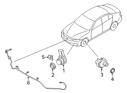 2021 BMW 330e xDrive Parking Aid Diagram 3