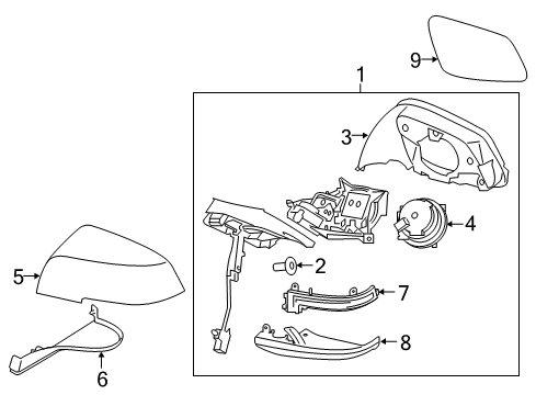 2021 BMW i3 Outside Mirrors Diagram