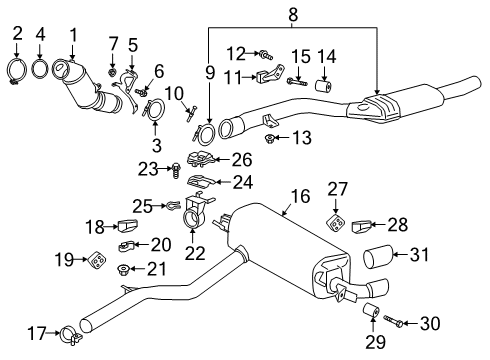 2022 BMW Z4 Exhaust Components Diagram 1