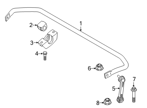 2021 BMW 750i xDrive Rear Suspension Components, Lower Control Arm, Upper Control Arm, Ride Control, Stabilizer Bar Diagram 2