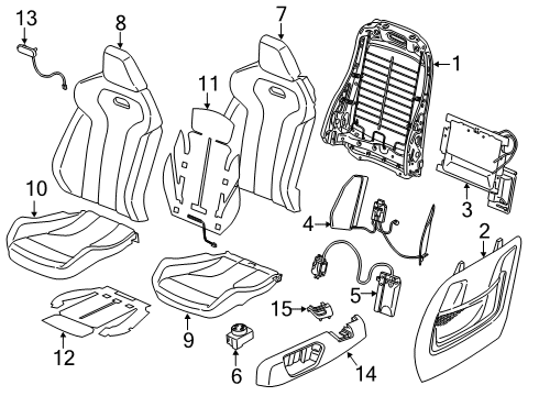 2021 BMW M2 Passenger Seat Components Diagram 1