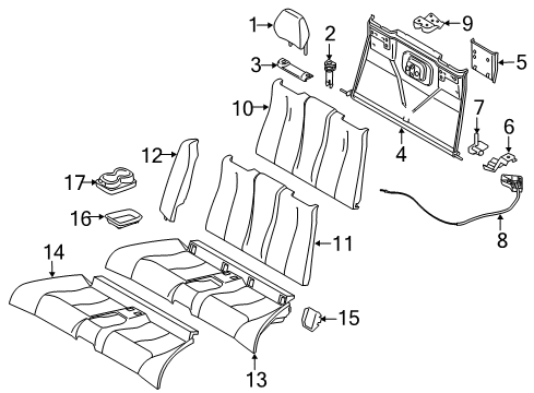 2021 BMW 230i Rear Seat Components Diagram 1