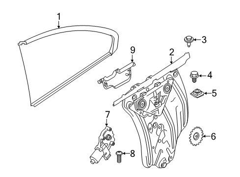 2021 BMW 230i Front Door Glass & Hardware Diagram 2