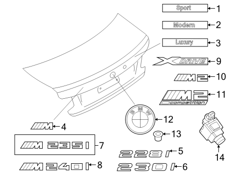 2023 BMW 230i xDrive LABEL Diagram for 51148492184