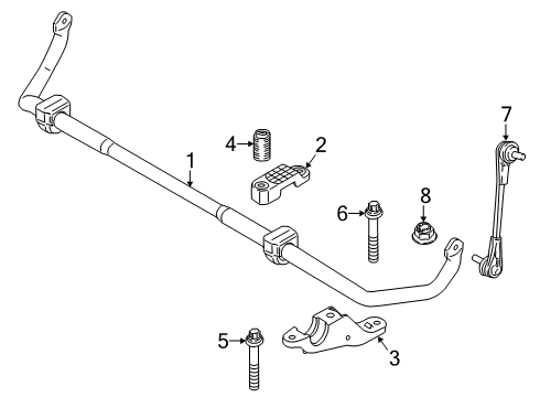 2024 BMW M8 Stabilizer Bar & Components - Front Diagram