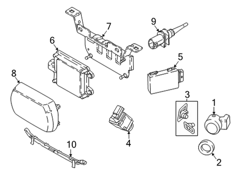 2023 BMW X4 Electrical Components - Front Bumper Diagram 3