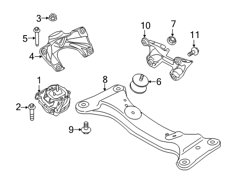 2021 BMW M2 Engine & Trans Mounting Diagram