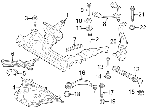 2024 BMW 750e xDrive Front Suspension Components Diagram