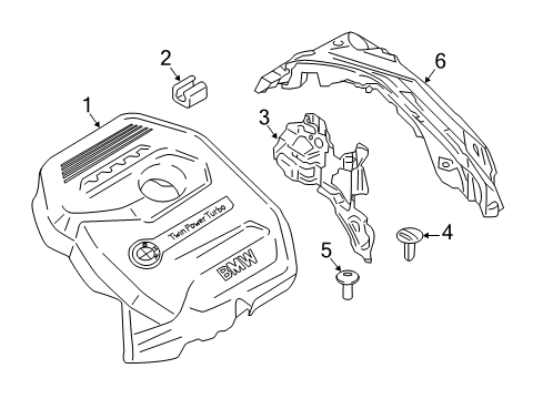 2021 BMW 230i Engine Appearance Cover Diagram