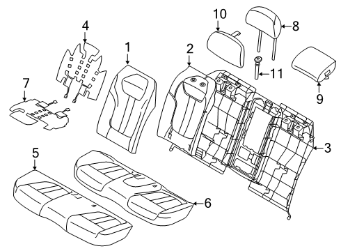 2022 BMW 750i xDrive Rear Seat Components Diagram 5