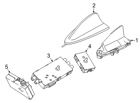 2023 BMW 540i xDrive Antenna & Radio Diagram