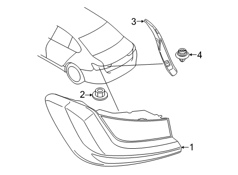 2022 BMW 330e xDrive Tail Lamps Diagram