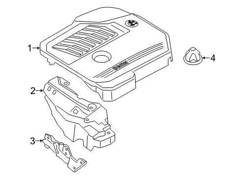 2023 BMW X4 Engine Appearance Cover Diagram 2