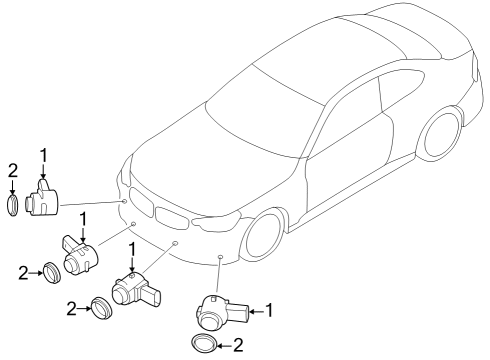 2023 BMW 230i Electrical Components - Front Bumper Diagram 1