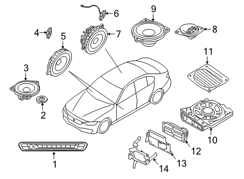 2021 BMW 330e AUDIO CONTROL UNIT, CANBERRA Diagram for 61315A47C54