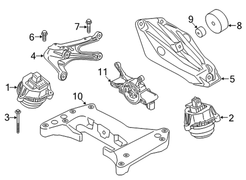 2021 BMW X6 M Engine & Trans Mounting Diagram 1