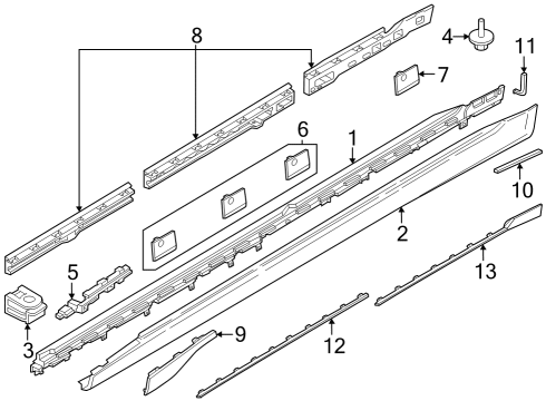 2024 BMW i7 TRIM, DOOR SILL RIGHT FRONT Diagram for 51775A62B88