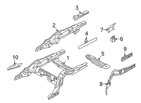 2023 BMW M850i xDrive Gran Coupe Rear Floor & Rails Diagram 2