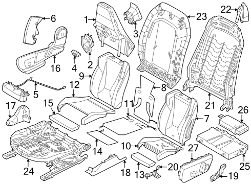 2024 BMW X1 Passenger Seat Components Diagram 3