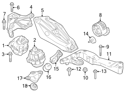 2021 BMW M4 TRANSMISSION MOUNTING BRACKE Diagram for 22317886929