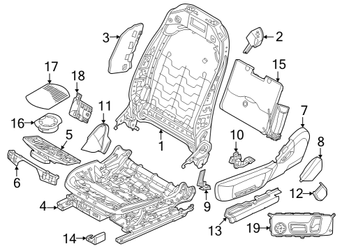 2023 BMW i4 Front Seat Components Diagram 3