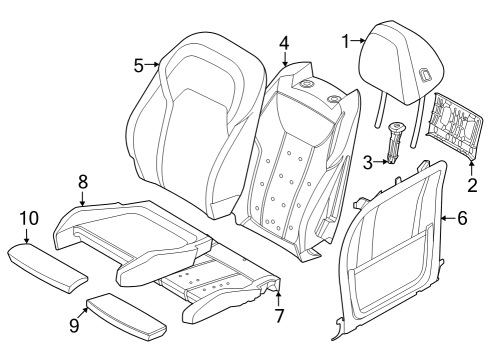 2023 BMW i4 Front Seat Components Diagram 1