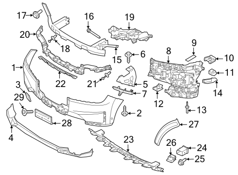 2024 BMW iX Bumper & Components - Front Diagram 1