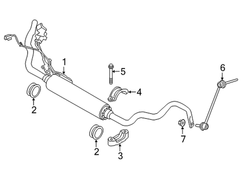 2023 BMW X6 Stabilizer Bar & Components - Front Diagram 1