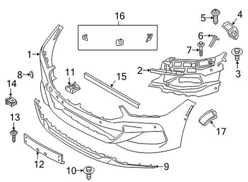 2021 BMW M850i xDrive Gran Coupe LICENSE-PLATE CARRIER Diagram for 51115A1A1A5