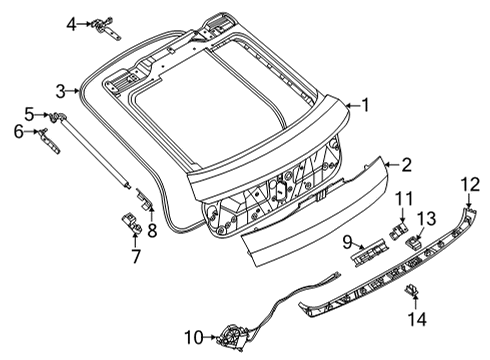 2021 BMW X6 TAILGATE HANDLE STRIP WITH L Diagram for 51135A44617