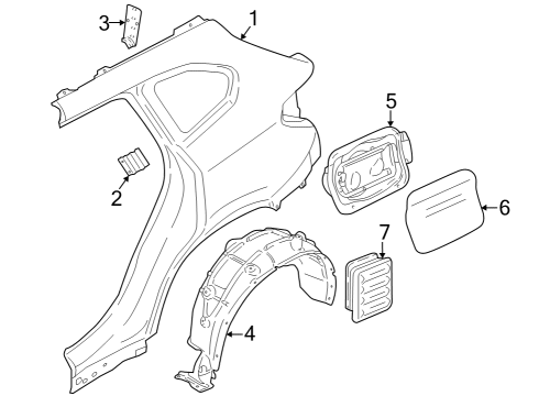 2024 BMW X1 REINFORCEMENT PLATE, D-PILLA Diagram for 41305A58AE5