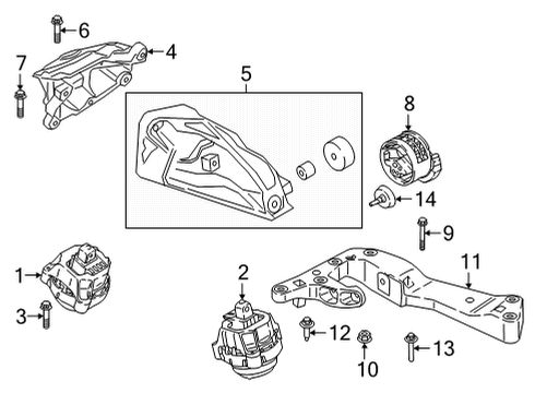 2024 BMW 430i xDrive Engine & Trans Mounting Diagram