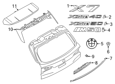 2024 BMW X7 TRUNK LID HANDLE Diagram for 51135A30729