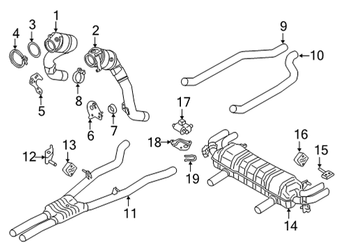 2023 BMW M850i xDrive Gran Coupe Exhaust Components Diagram