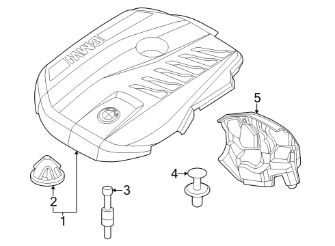 2024 BMW X6 M Engine Appearance Cover Diagram 1