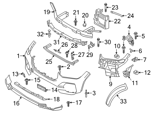 2022 BMW X5 Bumper & Components - Front Diagram 3