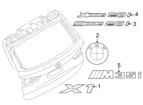 2024 BMW X1 Exterior Trim - Lift Gate Diagram